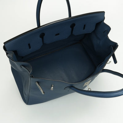 HERMES HERMES Birkin 40 Birkin 40 Bag Tote Bag Togo Blue Agate Blue Agate Blue Blue Silver Metal Fittings Handbag