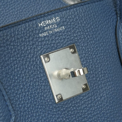 HERMES HERMES Birkin 40 Birkin 40 Bag Tote Bag Togo Blue Agate Blue Agate Blue Blue Silver Metal Fittings Handbag