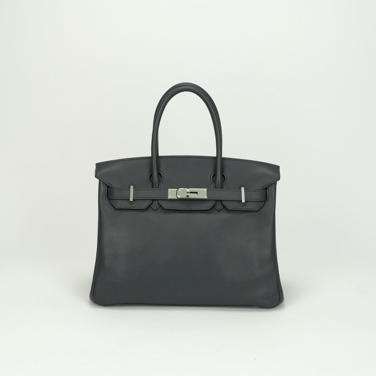 HERMES HERMES Birkin 30 Birkin 30 Bag Tote Bag Swift GRAFFGraphite Gray Silver Metal Handbag Vo Swift