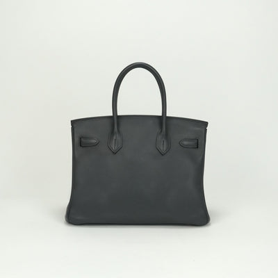 HERMES HERMES Birkin 30 Birkin 30 Bag Tote Bag Swift GRAFFGraphite Gray Silver Metal Handbag Vo Swift