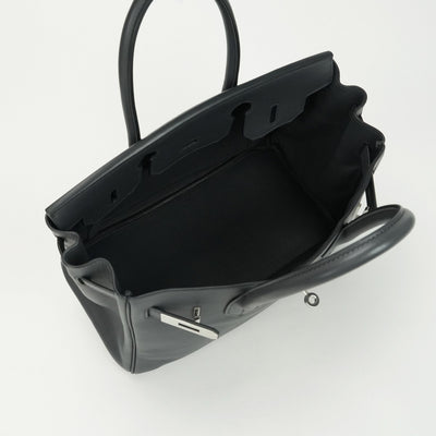 HERMES HERMES Birkin 30 Birkin 30 Bag Tote Bag Swift GRAFFGraphite Gray Silver Metal Handbag Vo Swift