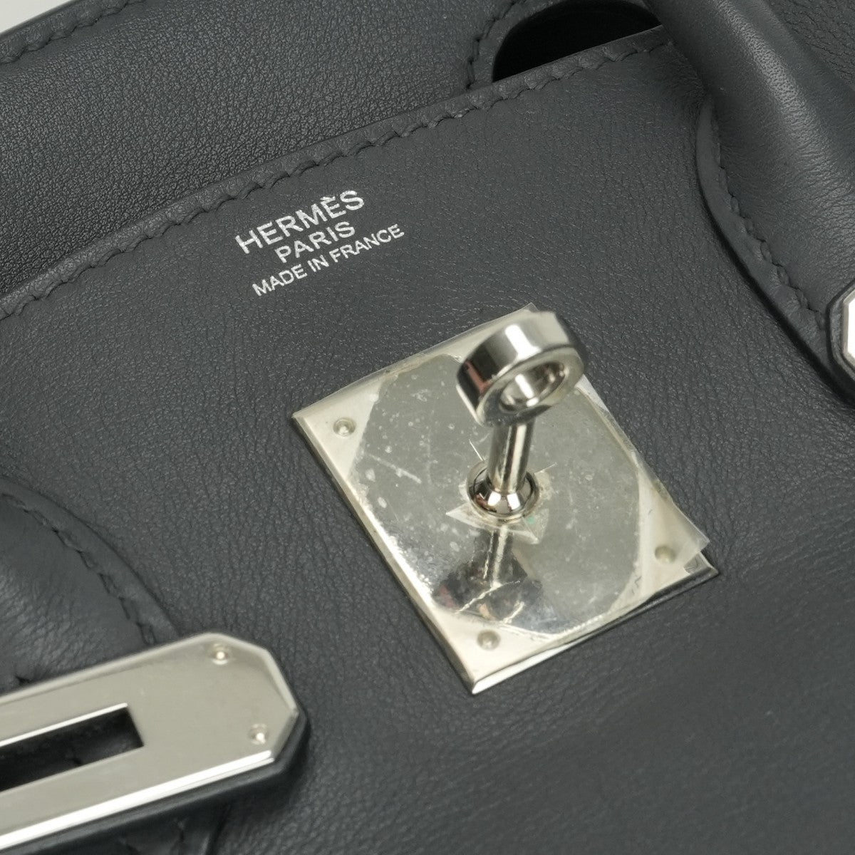 HERMES HERMES Birkin 30 Birkin 30 Bag Tote Bag Swift GRAFFGraphite Gray Silver Metal Handbag Vo Swift