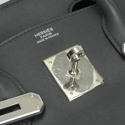 HERMES HERMES Birkin 30 Birkin 30 Bag Tote Bag Swift GRAFFGraphite Gray Silver Metal Handbag Vo Swift