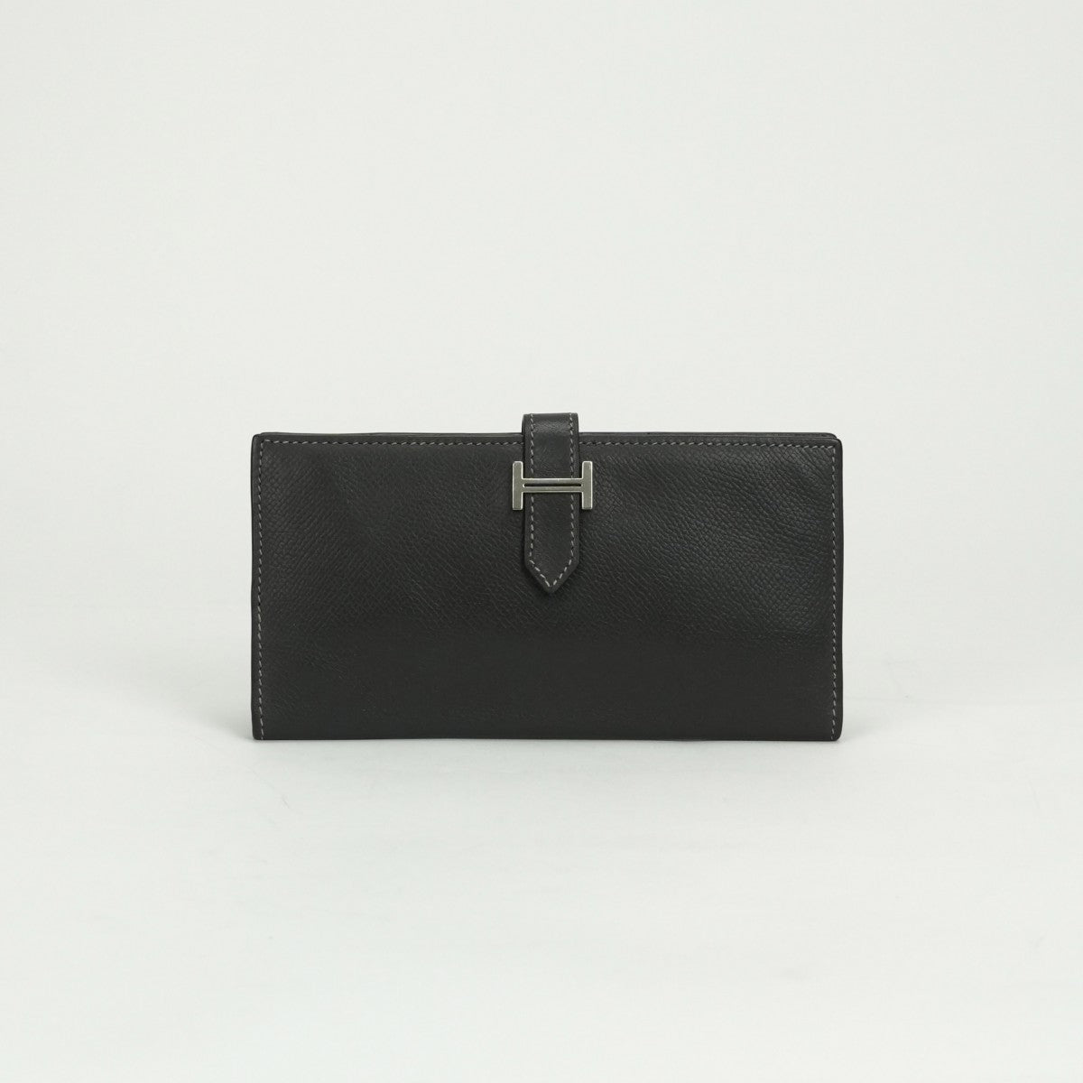 エルメス HERMES ベアンクラシック ベアン クラシック 財布 長財布 ロングウォレット エプソン グラファイト Graphite グレー Gray シルバー金具 ヴォーエプソン