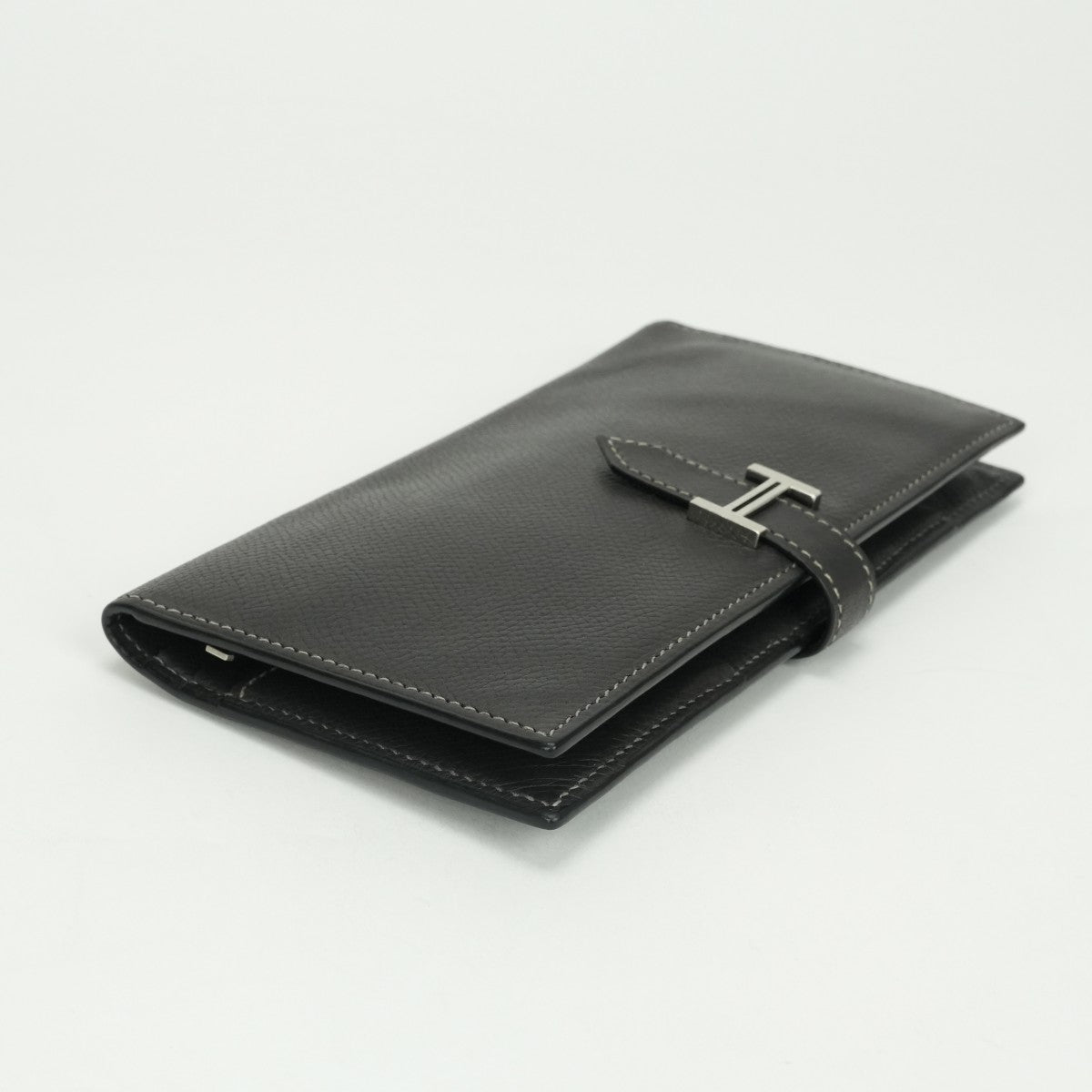 エルメス HERMES ベアンクラシック ベアン クラシック 財布 長財布 ロングウォレット エプソン グラファイト Graphite グレー Gray シルバー金具 ヴォーエプソン