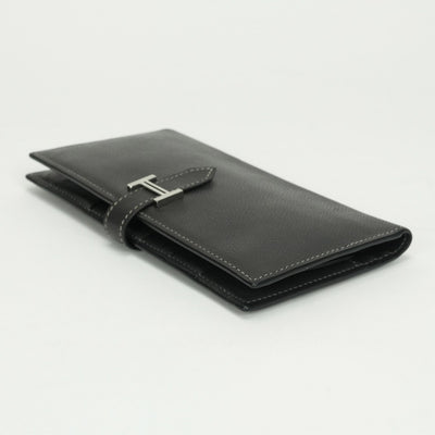 エルメス HERMES ベアンクラシック ベアン クラシック 財布 長財布 ロングウォレット エプソン グラファイト Graphite グレー Gray シルバー金具 ヴォーエプソン