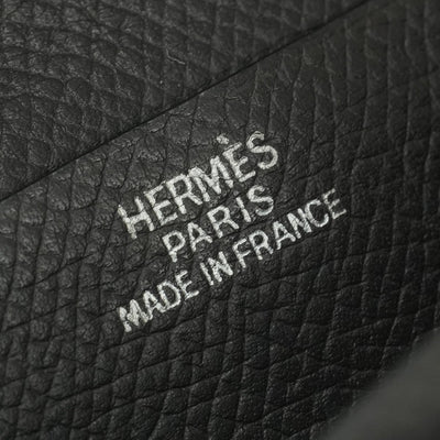 エルメス HERMES ベアンクラシック ベアン クラシック 財布 長財布 ロングウォレット エプソン グラファイト Graphite グレー Gray シルバー金具 ヴォーエプソン