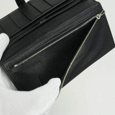 エルメス HERMES ベアンスフレ ベアン スフレ 財布 長財布 ロングウォレット アリゲーター クロコダイル ノワール noir ブラック black 黒 シルバー金具