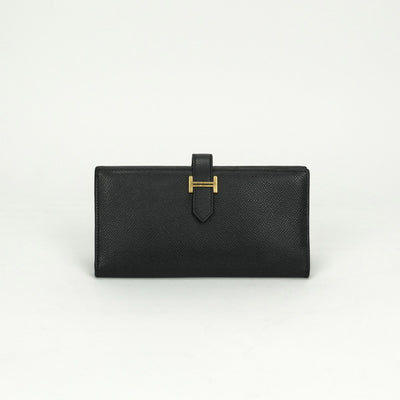 エルメス HERMES ベアンスフレ ベアン スフレ 財布 長財布 ロングウォレット エプソン ノワール noir ブラック black 黒 ゴールド金具 ベアンスフレ　エプソン　エルメス