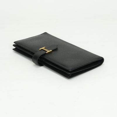 エルメス HERMES ベアンスフレ ベアン スフレ 財布 長財布 ロングウォレット エプソン ノワール noir ブラック black 黒 ゴールド金具 ベアンスフレ　エプソン　エルメス