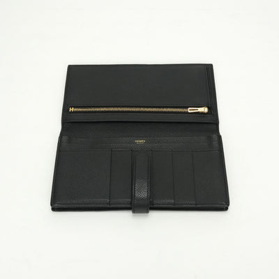 エルメス HERMES ベアンスフレ ベアン スフレ 財布 長財布 ロングウォレット エプソン ノワール noir ブラック black 黒 ゴールド金具 ベアンスフレ　エプソン　エルメス