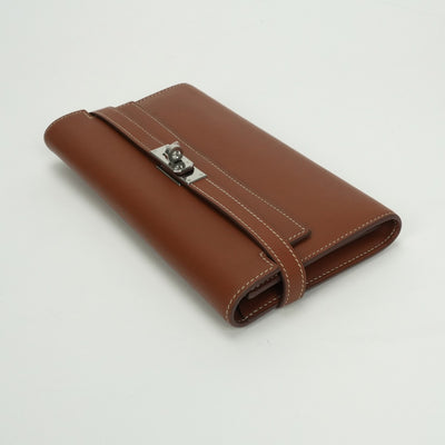 エルメス HERMES ケリーウォレット ケリーウォレットロング 財布 長財布 ロングウォレット ボックスカーフ ゴールド Gold ブラウン Brown 茶 シルバー金具