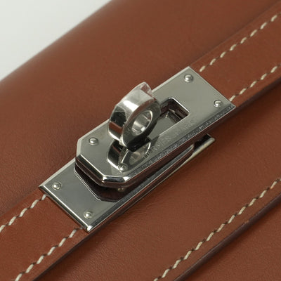 エルメス HERMES ケリーウォレット ケリーウォレットロング 財布 長財布 ロングウォレット ボックスカーフ ゴールド Gold ブラウン Brown 茶 シルバー金具