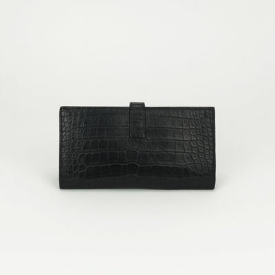 エルメス HERMES ベアンスフレ ベアン スフレ 財布 長財布 ロングウォレット アリゲーター クロコダイル ノワール noir ブラック Black 黒 シルバー金具
