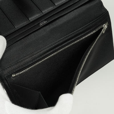 エルメス HERMES ベアンスフレ ベアン スフレ 財布 長財布 ロングウォレット アリゲーター クロコダイル ノワール noir ブラック Black 黒 シルバー金具