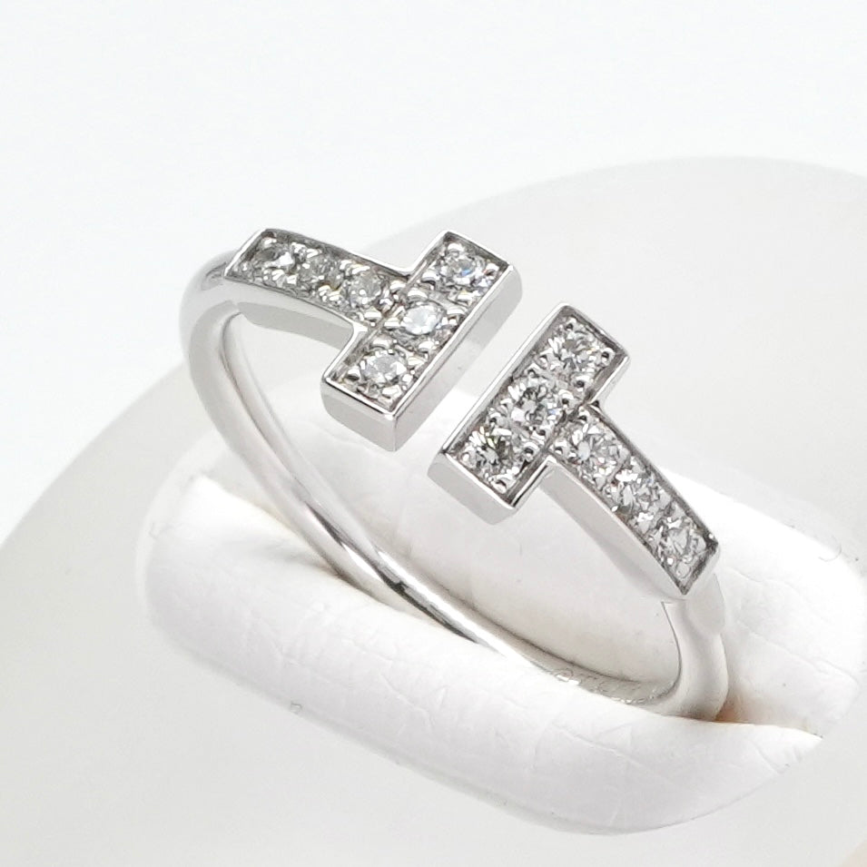 ティファニー TIFFANY&Co. ワイヤー リング Tワイヤー 18K ホワイトゴールド ティファニー T リング 指輪 750WG シルバー ダイヤモンド 　ホワイトゴールド