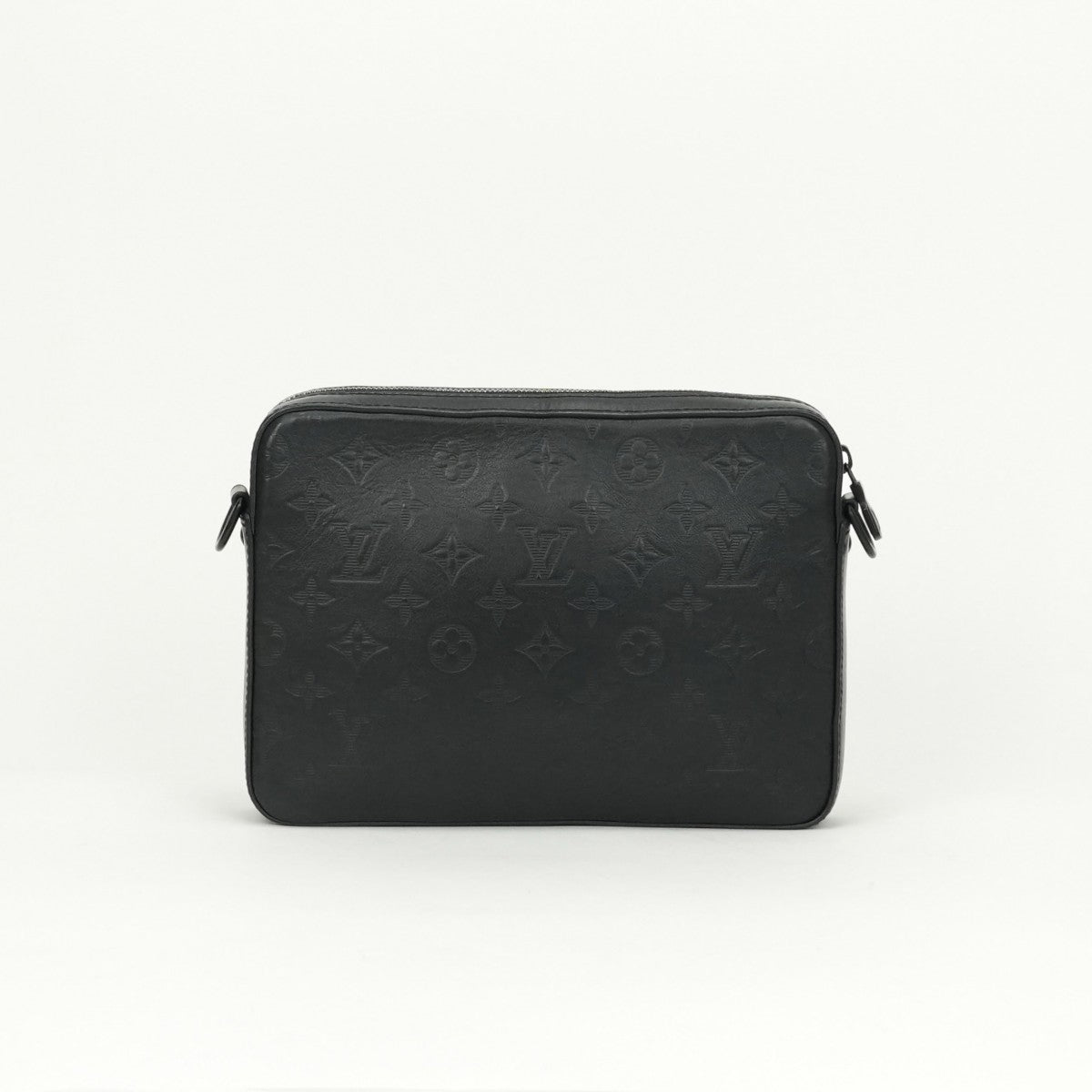 LOUIS VUITTON LOUIS VUITTON Duo Messenger Bag Shoulder Bag Monogram Shadow Leather Black Black Silver Metal Fittings