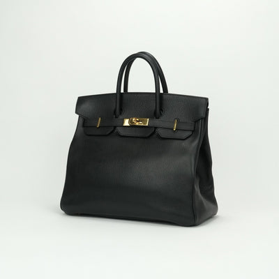 HERMES HERMES Haut a courroies 32 Haut a courroies 32 bag tote bag ardenne noir noir black black gold hardware