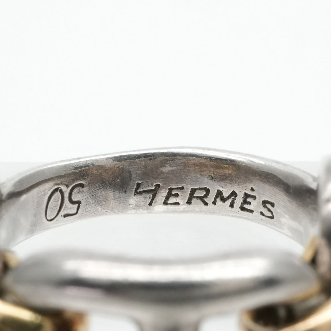 Vintage Hermes シェーヌダンクル K18 x 925 リング エルメス HERMES シェーヌダンクル リング 指輪 925/750 シルバー 銀