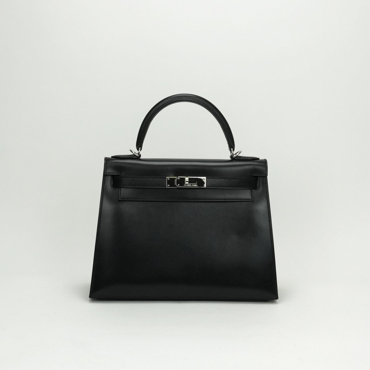 HERMES HERMES Kelly 28 Kelly 28 Bag Tote Bag Shoulder Bag Box Calf Noir Noir Black Black Silver Hardware Kelly 28Box calf outer stitching