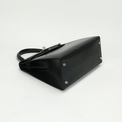 HERMES HERMES Kelly 28 Kelly 28 Bag Tote Bag Shoulder Bag Box Calf Noir Noir Black Black Silver Hardware Kelly 28Box calf outer stitching