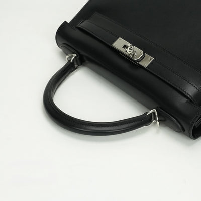 HERMES HERMES Kelly 28 Kelly 28 Bag Tote Bag Shoulder Bag Box Calf Noir Noir Black Black Silver Hardware Kelly 28Box calf outer stitching