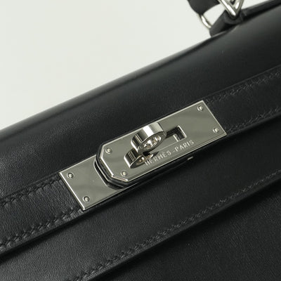 HERMES HERMES Kelly 28 Kelly 28 Bag Tote Bag Shoulder Bag Box Calf Noir Noir Black Black Silver Hardware Kelly 28Box calf outer stitching