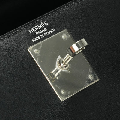 HERMES HERMES Kelly 28 Kelly 28 Bag Tote Bag Shoulder Bag Box Calf Noir Noir Black Black Silver Hardware Kelly 28Box calf outer stitching