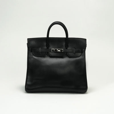HERMES HERMES Haut a courroies 32 Haut a courroies 32 Bag tote bag box calf noir noir black black silver hardware