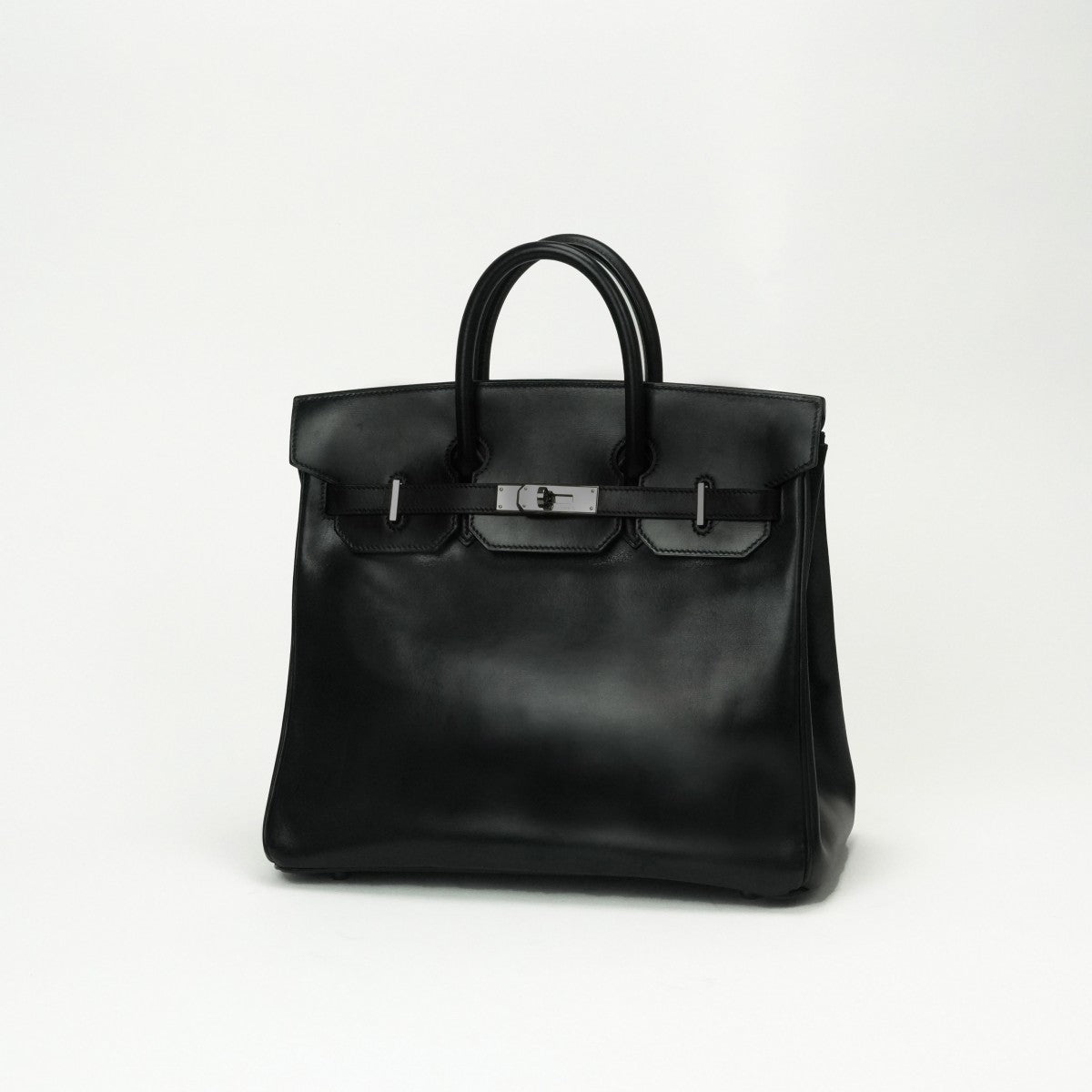 HERMES HERMES Haut a courroies 32 Haut a courroies 32 Bag tote bag box calf noir noir black black silver hardware