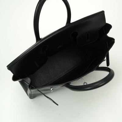 HERMES HERMES Haut a courroies 32 Haut a courroies 32 Bag tote bag box calf noir noir black black silver hardware