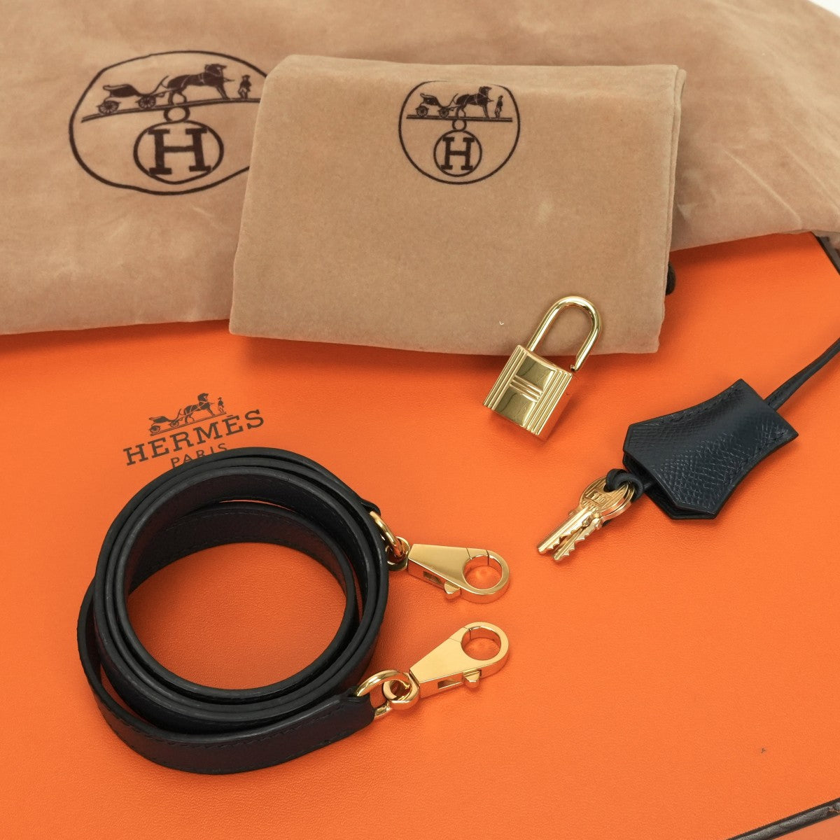 HERMES HERMES Kelly 28 Kelly 28 Bag Tote Bag Shoulder Bag Kushbell Blue Indigo Navy Navy Gold Metal Fittings Vaugh Epson KushbellKelly