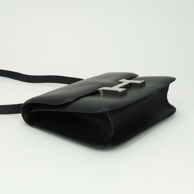 エルメス HERMES コンスタンス25 コンスタンス 25 バッグ ショルダーバッグ シャモニー ノワール noir ブラック 黒 シルバー金具 ボックスカーフ　バレニア　ヴァッシュ