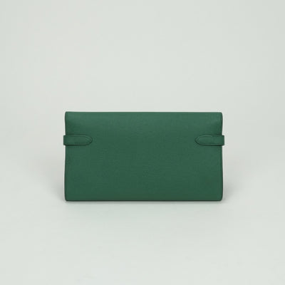 エルメス HERMES ケリーウォレット ケリーウォレットロング 財布 長財布 ロングウォレット エプソン ヴェールヴェルティゴ Vert Vertigo グリーン green 緑 ゴールド金具 ヴォーエプソン