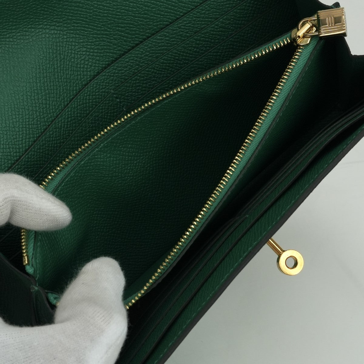 エルメス HERMES ケリーウォレット ケリーウォレットロング 財布 長財布 ロングウォレット エプソン ヴェールヴェルティゴ Vert Vertigo グリーン green 緑 ゴールド金具 ヴォーエプソン