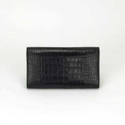 エルメス HERMES コンスタンストゥーゴー コンスタンス トゥーゴー 財布 長財布 ロングウォレット アリゲーターマット クロコダイル ノワール noir ブラック Black 黒 シルバー金具