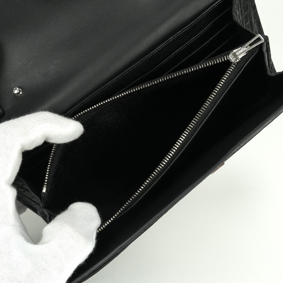 エルメス HERMES コンスタンストゥーゴー コンスタンス トゥーゴー 財布 長財布 ロングウォレット アリゲーターマット クロコダイル ノワール noir ブラック Black 黒 シルバー金具