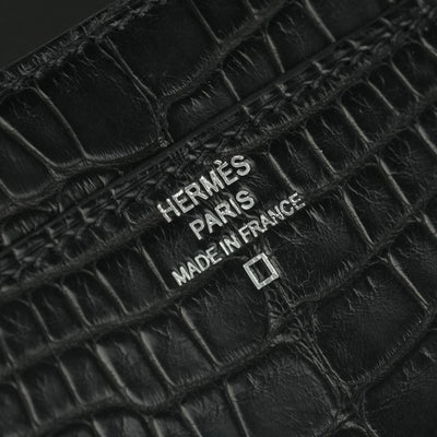 エルメス HERMES コンスタンストゥーゴー コンスタンス トゥーゴー 財布 長財布 ロングウォレット アリゲーターマット クロコダイル ノワール noir ブラック Black 黒 シルバー金具