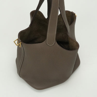 エルメス HERMES ピコタンロックMM ピコタンロック MM ピコタンロック22 バッグ トートバッグ トリヨンクレマンス エトゥープ Etoupe グレー Gray ゴールド金具