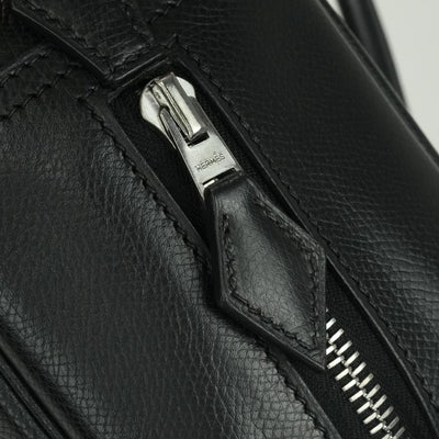 HERMES HERMES Plum 28 Plume 28 Kushbel Epson Bag Tote Bag Lise Noir Noir Black Black Silver Hardware Handbag Business BagPlume