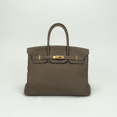 エルメス HERMES バーキン35 バーキン 35 バッグ トートバッグ トゴ エトゥープ Etoupe グレー gray ゴールド金具 ハンドバッグ