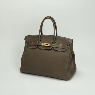 エルメス HERMES バーキン35 バーキン 35 バッグ トートバッグ トゴ エトゥープ Etoupe グレー gray ゴールド金具 ハンドバッグ