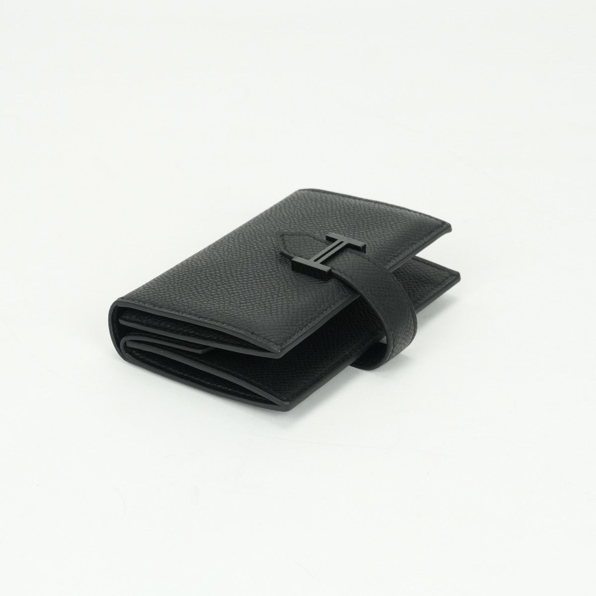 HERMES HERMES Bearn mini Bearn Mini Card Case Card Case Pass Case Epson So Black SO-BLACK Monochrome Black Black Black Metal Fittings Vaugh Epson Compact Wallet Mini Wallet
