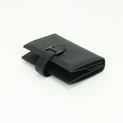 HERMES HERMES Bearn mini Bearn Mini Card Case Card Case Pass Case Epson So Black SO-BLACK Monochrome Black Black Black Metal Fittings Vaugh Epson Compact Wallet Mini Wallet