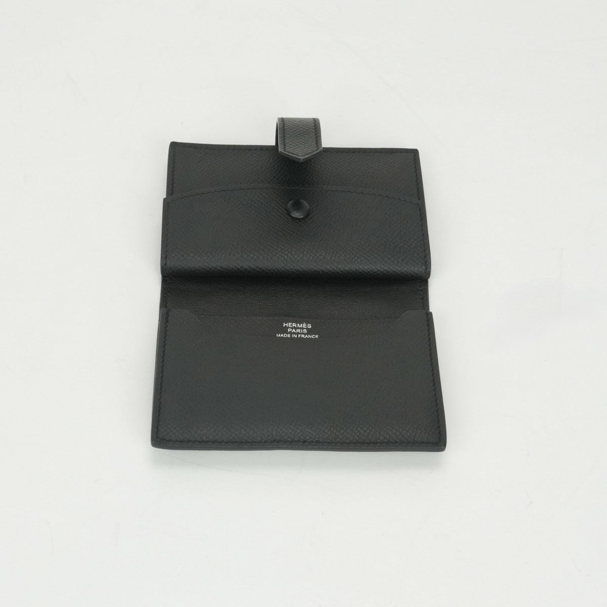 HERMES HERMES Bearn mini Bearn Mini Card Case Card Case Pass Case Epson So Black SO-BLACK Monochrome Black Black Black Metal Fittings Vaugh Epson Compact Wallet Mini Wallet