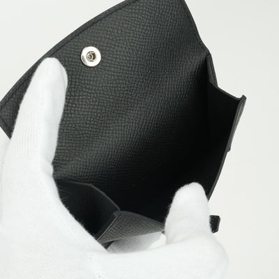 HERMES HERMES Bearn mini Bearn Mini Card Case Card Case Pass Case Epson So Black SO-BLACK Monochrome Black Black Black Metal Fittings Vaugh Epson Compact Wallet Mini Wallet
