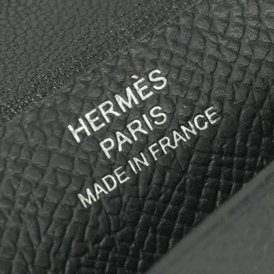 HERMES HERMES Bearn mini Bearn Mini Card Case Card Case Pass Case Epson So Black SO-BLACK Monochrome Black Black Black Metal Fittings Vaugh Epson Compact Wallet Mini Wallet