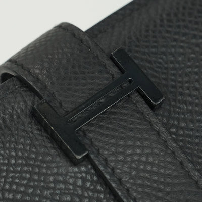 HERMES HERMES Bearn mini Bearn Mini Card Case Card Case Pass Case Epson So Black SO-BLACK Monochrome Black Black Black Metal Fittings Vaugh Epson Compact Wallet Mini Wallet