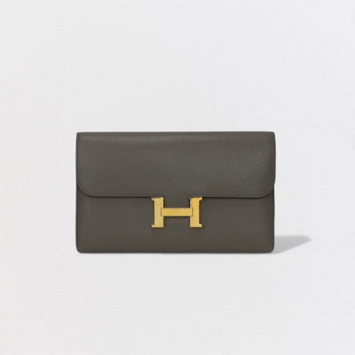 HERMES 爱马仕 Constance long Constance long 钱包 长款钱包 长款钱包 Etain Etain 灰色金色五金件 Vaux Epson