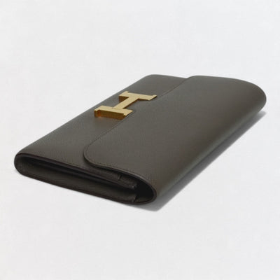 HERMES 爱马仕 Constance long Constance long 钱包 长款钱包 长款钱包 Etain Etain 灰色金色五金件 Vaux Epson